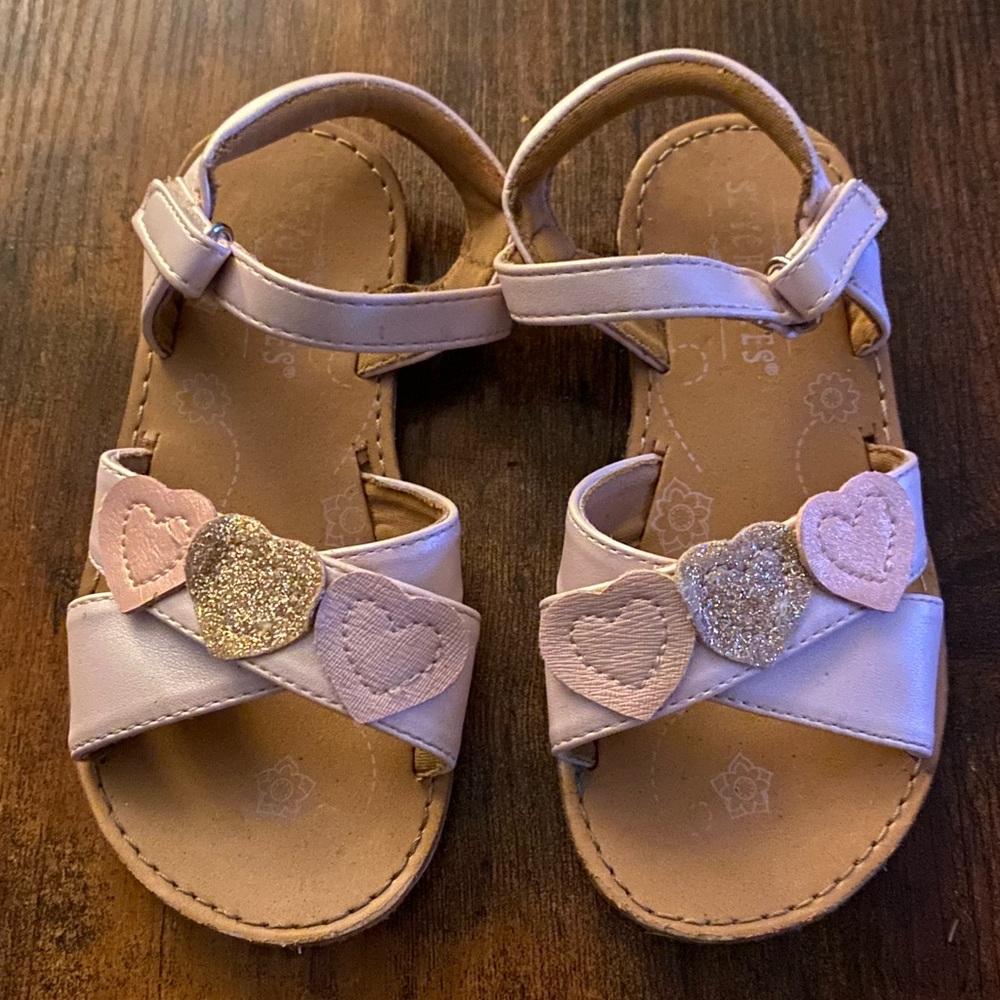 Toddler Girls Pink/Tan SEYCHELLES Hearts Sandals Size 9